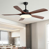 Modern Wood Ceiling Fan with Integrated LED Light Image - 16