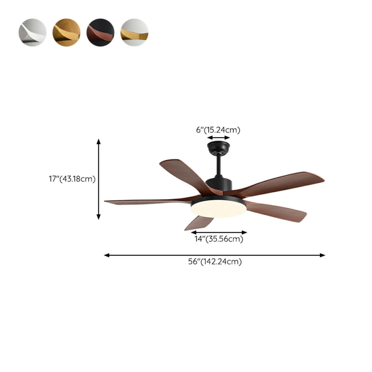 Modern Wood Ceiling Fan with Integrated LED Light Image - 18