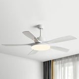 Modern Wood Ceiling Fan with Integrated LED Light Image - 2