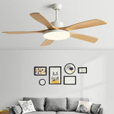 Modern Wood Ceiling Fan with Integrated LED Light Image - 4