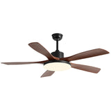 Modern Wood Ceiling Fan with Integrated LED Light Image - 6