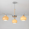 Modern Wood Chrome 8-Light Glass Globe Chandelier Image - 5