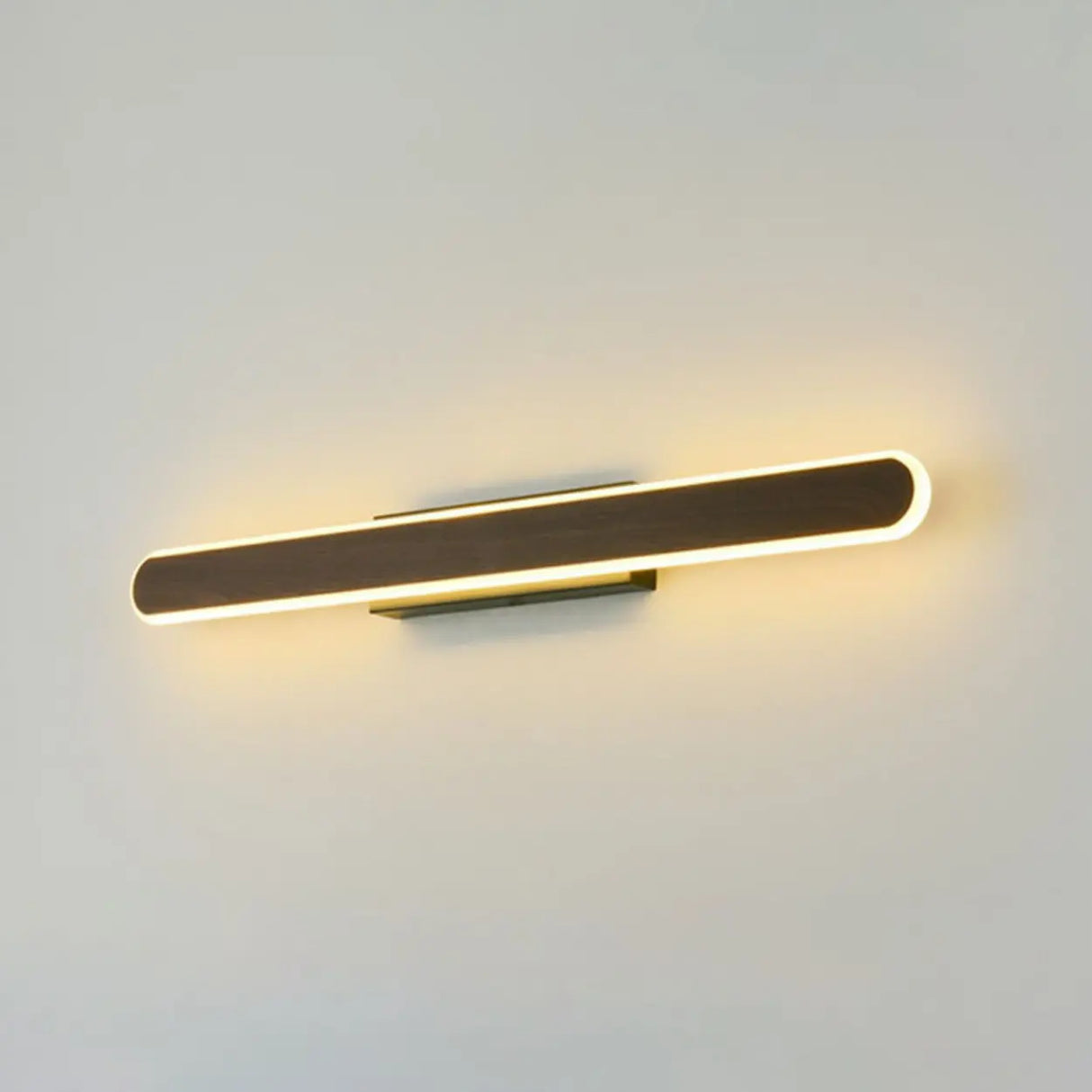 Modern Wood-Color Metal Linear LED Vanity Sconces Image - 10