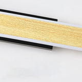 Modern Wood-Color Metal Linear LED Vanity Sconces Image - 13