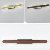 Modern Wood-Color Metal Linear LED Vanity Sconces Image - 15