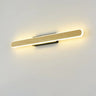 Modern Wood-Color Metal Linear LED Vanity Sconces Image - 6