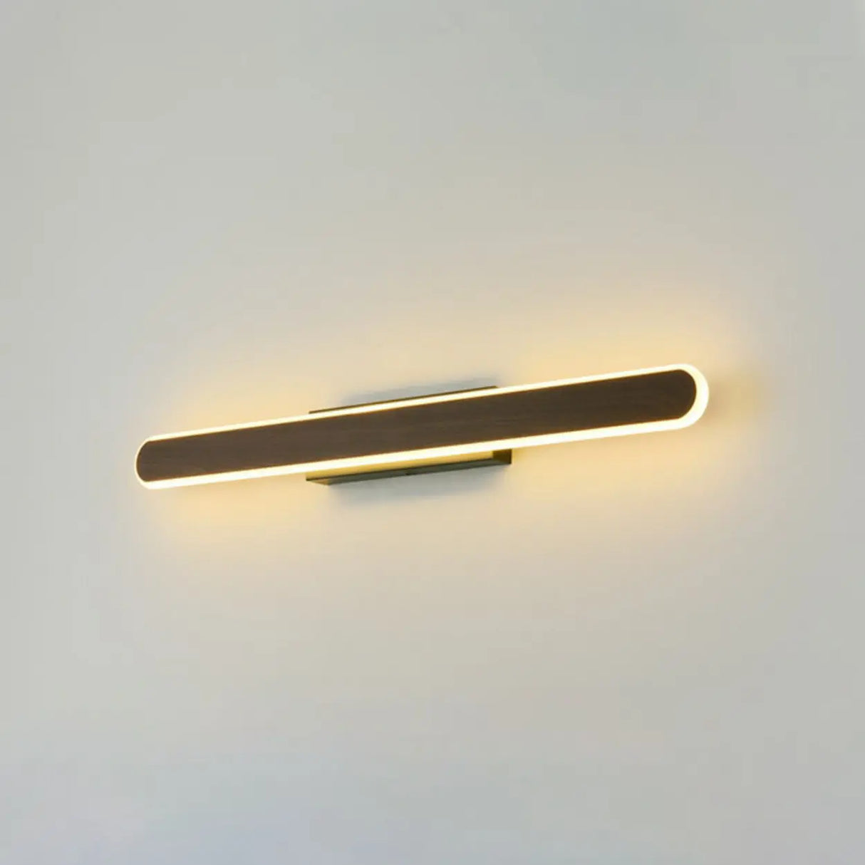 Modern Wood-Color Metal Linear LED Vanity Sconces Image - 9