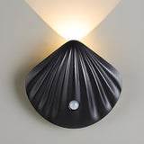 Modern Wood Color Shell Bedside Metal Wall Sconce Image - 13