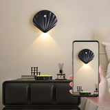 Modern Wood Color Shell Bedside Metal Wall Sconce Image - 20