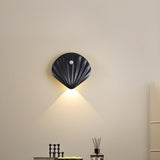 Modern Wood Color Shell Bedside Metal Wall Sconce Image - 21