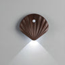 Modern Wood Color Shell Bedside Metal Wall Sconce Image - 5