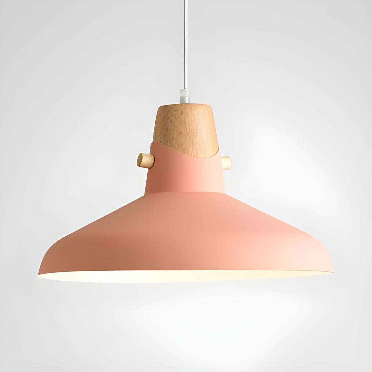 Modern Wood Colorful Bell Dining Room Pendant Light Image - 5