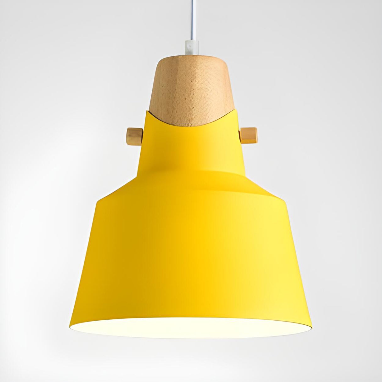 Modern Wood Colorful Bell Dining Room Pendant Light Image - 6