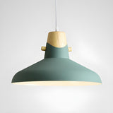 Modern Wood Colorful Bell Dining Room Pendant Light Image - 9