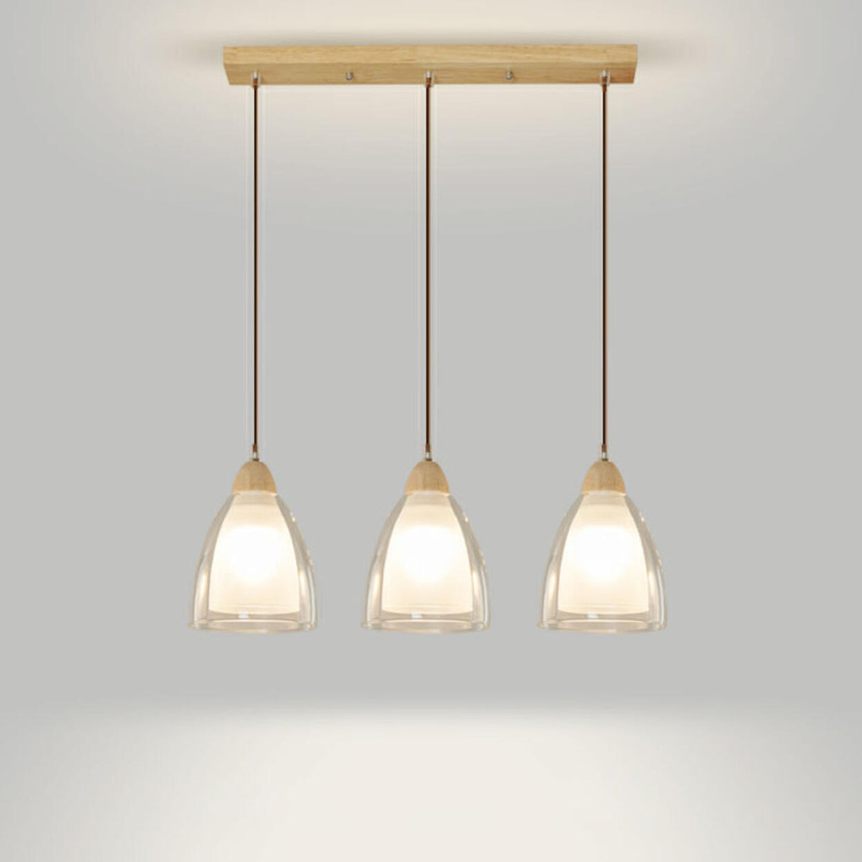 Modern Wood Cone Multi Light Acrylic Pendant Light Image - 11