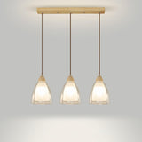 Modern Wood Cone Multi Light Acrylic Pendant Light Image - 11