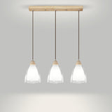 Modern Wood Cone Multi Light Acrylic Pendant Light Image - 12