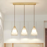 Modern Wood Cone Multi Light Acrylic Pendant Light Image - 16