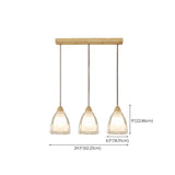 Modern Wood Cone Multi Light Acrylic Pendant Light Image - 20