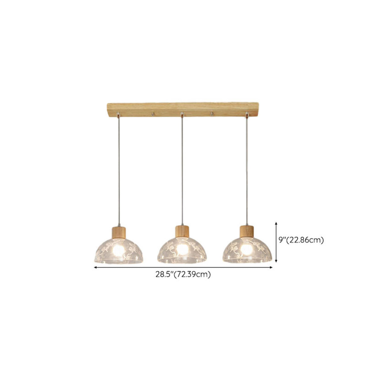 Modern Wood Cone Multi Light Acrylic Pendant Light Image - 21