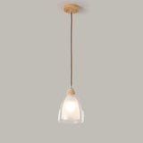 Modern Wood Cone Multi Light Acrylic Pendant Light Image - 5