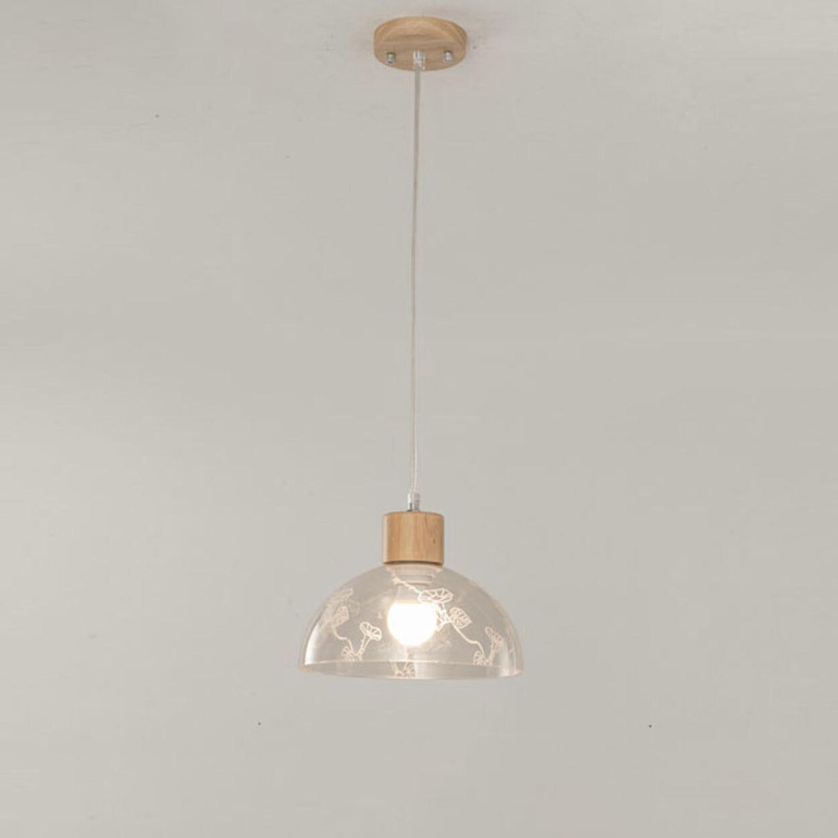 Modern Wood Cone Multi Light Acrylic Pendant Light Image - 7