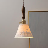 Modern  Wood Cone Rope Ceramic Pendant Lights Image - 1