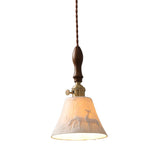 Modern  Wood Cone Rope Ceramic Pendant Lights Image - 5