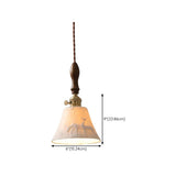 Modern  Wood Cone Rope Ceramic Pendant Lights #size