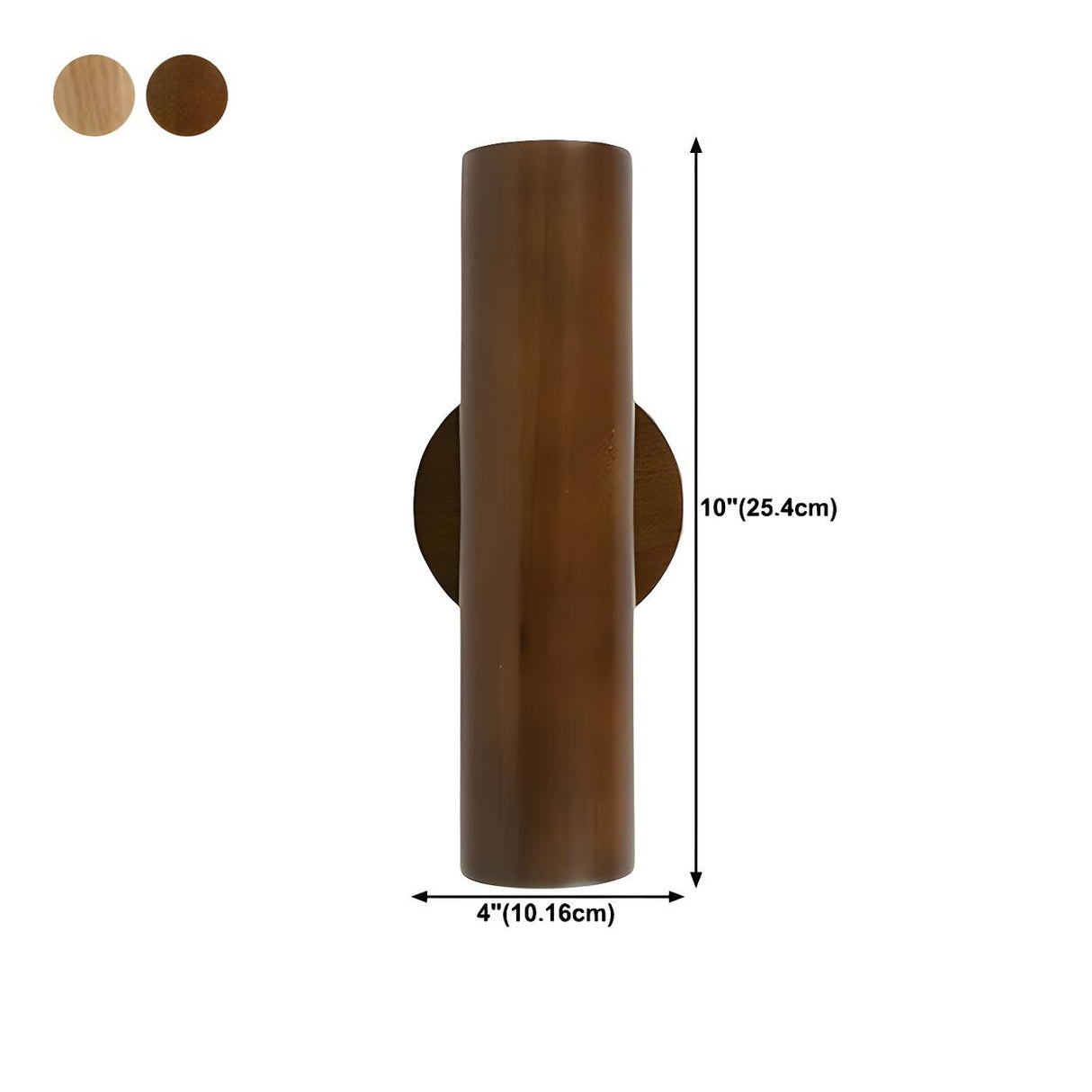 Modern Wood Cylinder Up Down Bedside Wall Sconce 