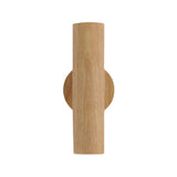 Modern Wood Cylinder Up Down Bedside Wall Sconce Image - 6