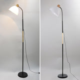 Modern Wood Dome Floor Lamp Adjustable Height Image - 11