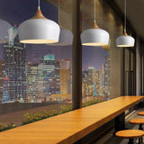 Modern Wood Drum LED Pendant Light Flexible Length Image - 3