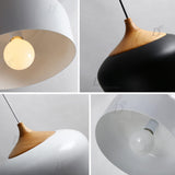 Modern Wood Drum LED Pendant Light Flexible Length Image - 8