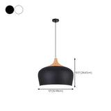 Modern Wood Drum LED Pendant Light Flexible Length #size