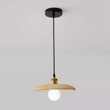 Modern Wood Flat Disc Warehouse Pendant Lights Image - 14