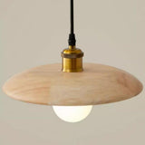 Modern Wood Flat Disc Warehouse Pendant Lights Image - 17