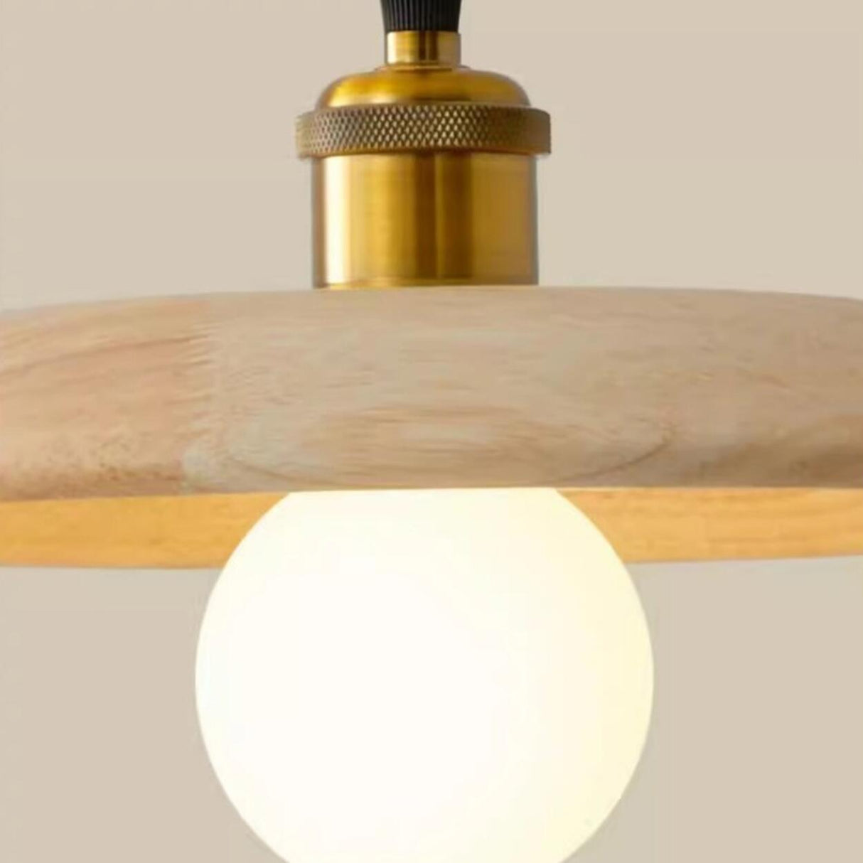 Modern Wood Flat Disc Warehouse Pendant Lights Image - 18