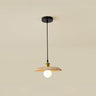 Modern Wood Flat Disc Warehouse Pendant Lights Image - 2