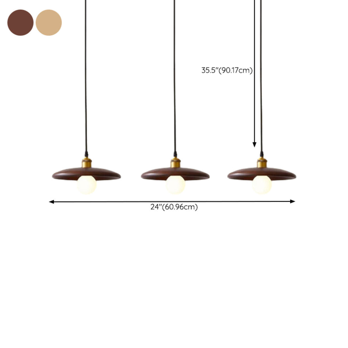 Modern Wood Flat Disc Warehouse Pendant Lights Image - 22