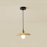 Modern Wood Flat Disc Warehouse Pendant Lights Image - 4