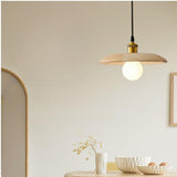 Modern Wood Flat Disc Warehouse Pendant Lights Image - 6