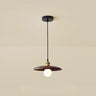 Modern Wood Flat Disc Warehouse Pendant Lights Image - 7