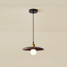 Modern Wood Flat Disc Warehouse Pendant Lights Image - 9