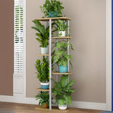 Modern Wood Floor Indoor Storage Plant Stand White Image - 10