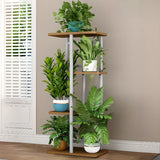 Modern Wood Floor Indoor Storage Plant Stand White Image - 12