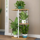 Modern Wood Floor Indoor Storage Plant Stand White Image - 14