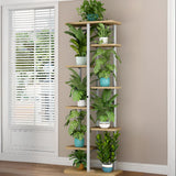 Modern Wood Floor Indoor Storage Plant Stand White Image - 15