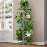 Modern Wood Floor Indoor Storage Plant Stand White Image - 17