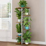 Modern Wood Floor Indoor Storage Plant Stand White Image - 19